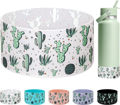 Vista 15 de WK IEASON Funda protectora de silicón base para botella de Hydro Flask de boca ancha/boca estándar, protector de fondo de silicón antideslizante
