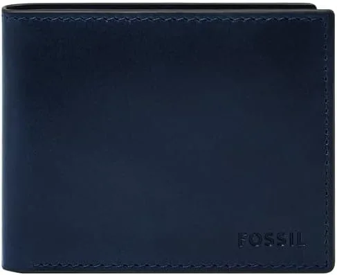 Vista 26 de Fossil Derrick - Cartera plegable de piel con bloqueo RFID y ventana de identificación abatible para hombre