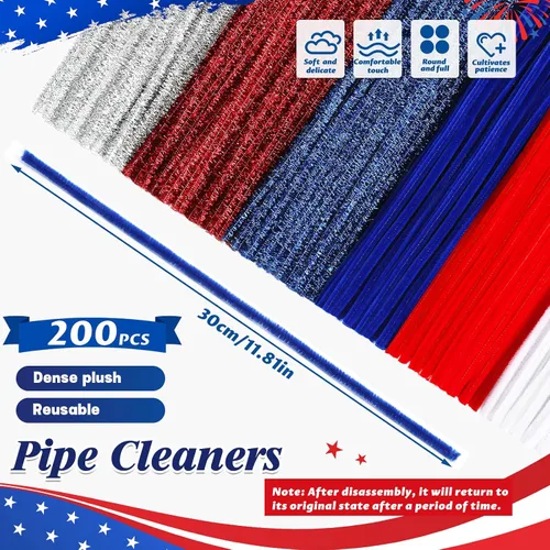 Vista 2 de ZXIIXZ 200 limpiadores de tuberías, 6 colores a granel para manualidades