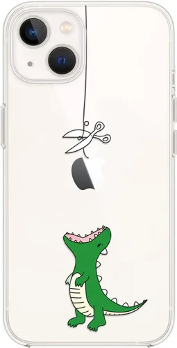 Vista 2 de Blingy's Funda para iPhone 14, bonito patrón de cerezas, estilo tropical, diseño tropical, funda protectora transparente de TPU suave de 6.1 Cerezas