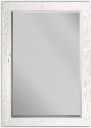Vista 8 de Espejo de maquillaje rectangular, espejo de pared con marco de madera desgastada para decoración del hogar, se puede colgar de forma vertical u Negro