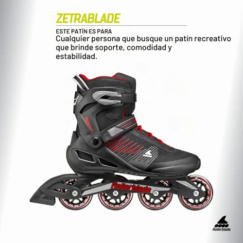 Vista 2 de Rollerblade Zetrablade - Patines en línea para hombres adultos, color negro y plateado