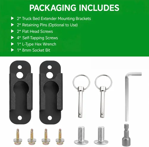 Vista 8 de JERBOR Kit de soporte extensor de caja de camión Upgreded con pasadores