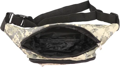 Vista 4 de AIBEARTY Riñonera para niños, pequeña, de camuflaje, con correa ajustable, para correr, acampar, viajes