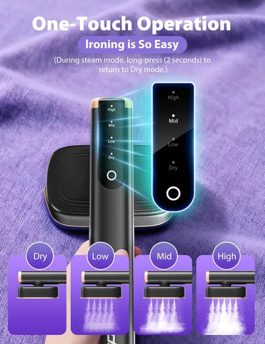 Vista 7 de Vaporizador de viaje para ropa con depósitos de agua de 6.1 fl oz, calentamiento rápido de 15 segundos, rendimiento de vapor fuerte de 0.91 oz/yd²