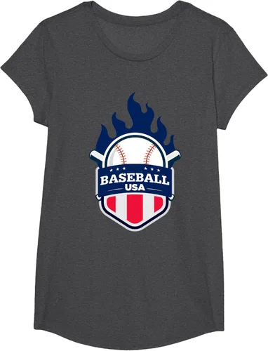 Vista 43 de Baseball USA Support the Team Shirt - Camiseta con la bandera de Estados Unidos, Blanco, S