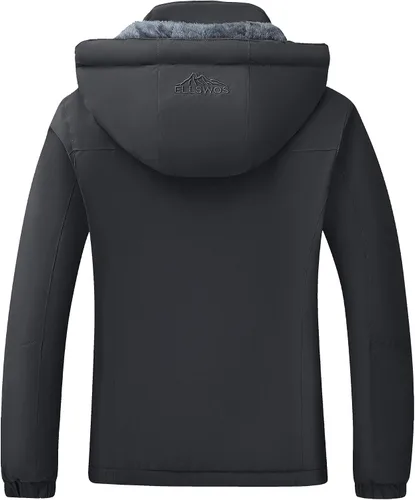 Vista 3 de ELLSWOS - Abrigos de invierno para mujer, resistentes al agua, chaqueta de esquí, abrigos cálidos para la nieve, cortavientos, impermeable