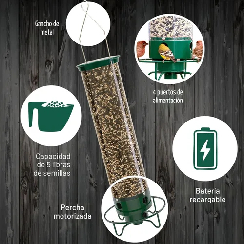 Vista 3 de Comederos para pájaros a prueba de ardillas Droll Yankees para exteriores - YF-M - Flipper, perchas plegables, capacidad de semillas de 5 libras