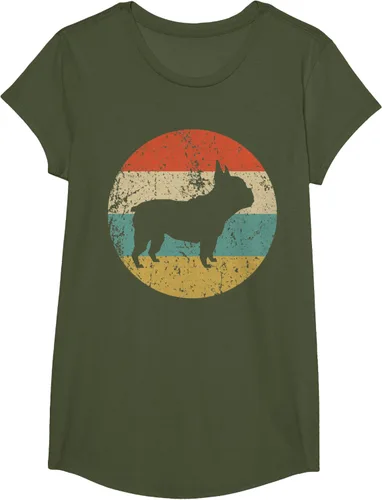 Vista 78 de Camiseta de perro retro de Bulldog Francés Negro