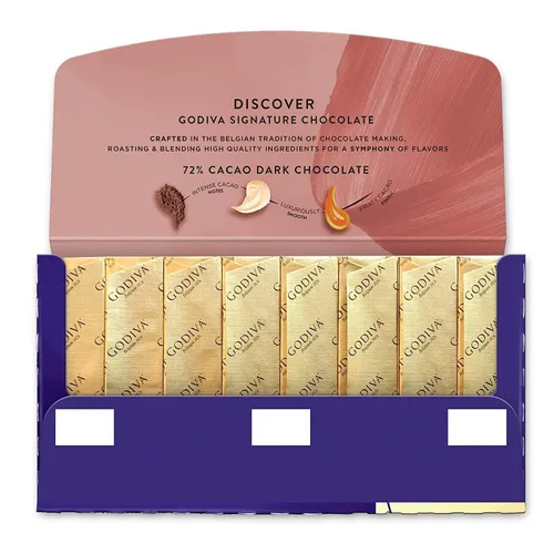 Vista 3 de Godiva Chocolatier Mini barras Chocolate Signature, 72% cacao oscuro, 3.1 onzas (paquete de 12)