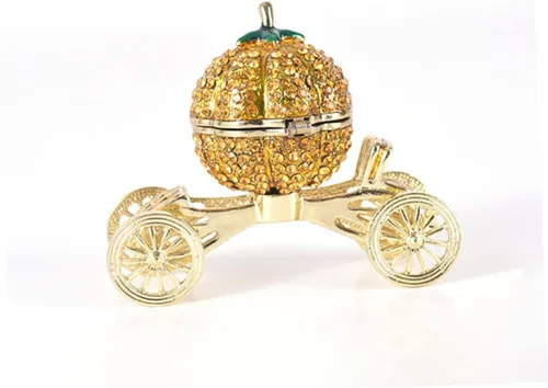 Vista 7 de Abaodam 5pcs Box jewelry organizer pumpkin crystal figurine pumpkin figurine Pumpkin Car jewelry chest jewelry necklace organizer crystal tabletop