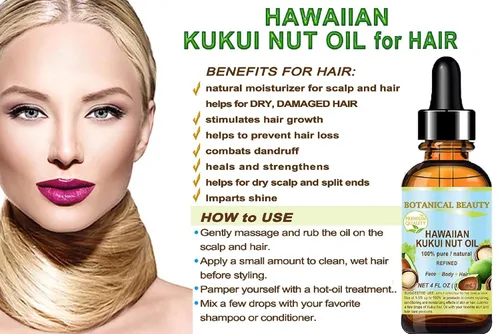 Vista 5 de Botanical Beauty KUKUI Aceite de nuez 100% puro, natural, virgen, sin refinar, aceite portador prensado en frío, 0.5 fl oz, 0.5 fl oz para cara