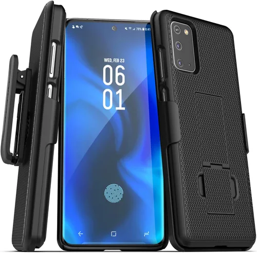 Vista 9 de Encased Funda con clip para cinturón para Galaxy S20 Plus (2020 DuraClip) Funda delgada con funda (Samsung S20+ 6.7), color negro