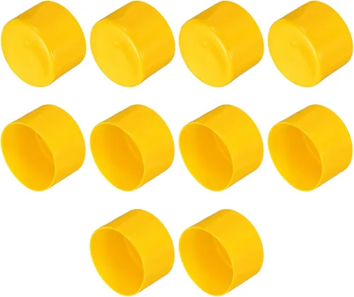 Vista 111 de uxcell 10 tapas de goma para extremos de 0.591 in de identificación, tapa de extremo redondo, protectores de rosca de tornillo, color negro