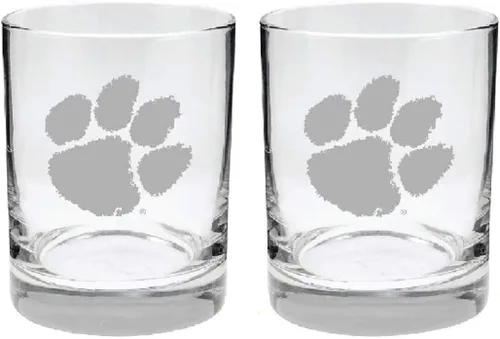 Vista 51 de Alabama - Juego de 2 vasos de cristal grabado satinado de 2 caras Marea carmesí de Alabama