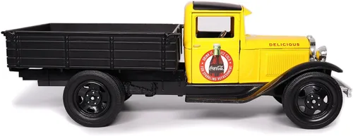 Vista 8 de Motor City Classics Coca-Cola Diecast coleccionable Ford Modelo AA 1931 (versión amarilla) escala 1:24 424023 con licencia