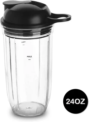 Vista 3 de Vaso de piezas de repuesto con tapa para llevar, compatible con NutriBullet Blender Combo NutriBullet Pro 1000 y NutriBullet Select 2.0 (24 onzas)