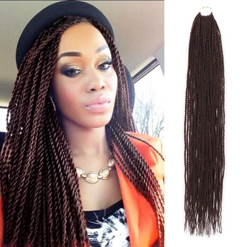 Vista 23 de AU-THEN-TIC Cabello senegalés con trenzas de ganchillo de 22 pulgadas, paquete de 2 paquetes de 40 mechones por paquete, extensiones de cabello