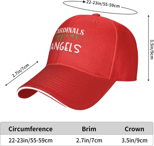 Vista 5 de Christmas Hat Cardinal Appear Whens Angel are Near Hat for Men Baseball Cap Cute Caps