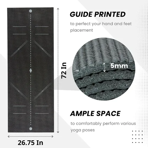 Vista 4 de Alfombrilla antideslizante para ejercicio y fitness, respetuosa con el medio ambiente, antidesgarros, de 0.18 a 0.18 pulgadas de grosor para yoga