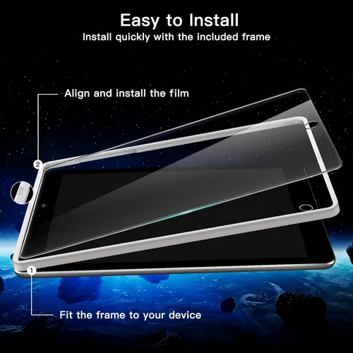 Vista 3 de JETech Protector de pantalla para iPad (9.7 pulgadas, modelo 2018/2017, 6ª/5ª generación), Air 2/1, Pro 9.7 pulgadas, película de vidrio templado