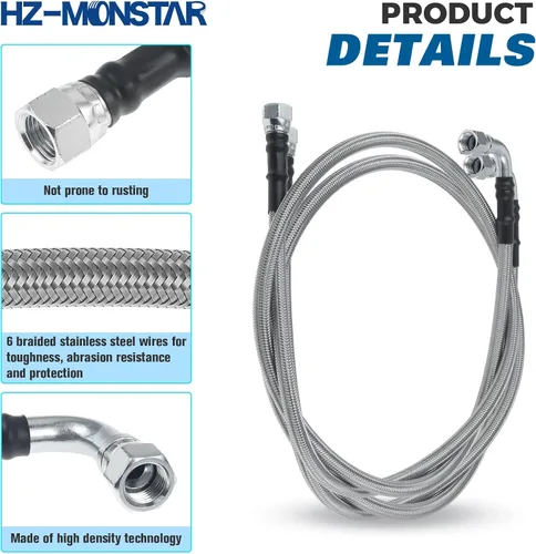 Vista 5 de 6AN 52" Kit de línea de manguera de enfriador de aceite fluido de transmisión Compatible with GM Chevy Ford GMC Buick Cadillac Cars and Trucks