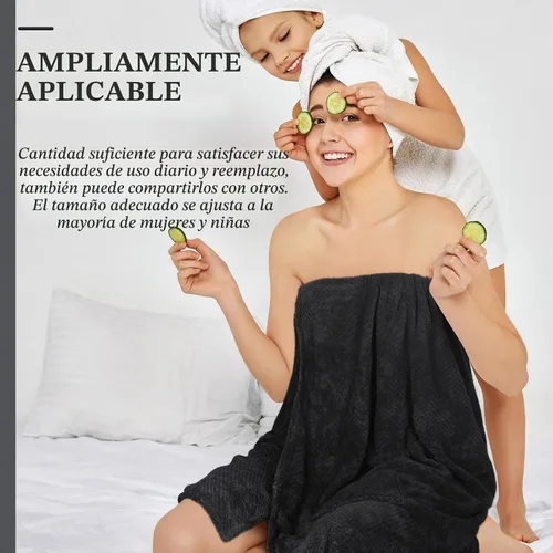 Vista 5 de Tigeen Spa Robe for Women Waffle Spa Wraps Negro
