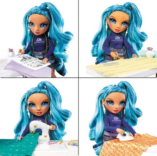Vista 5 de Rainbow High Juego de estudio de moda Dream & Design. Juego de diseñador de moda con exclusiva muñeca Blue Skyler. Kit de moda fácil sin costura.