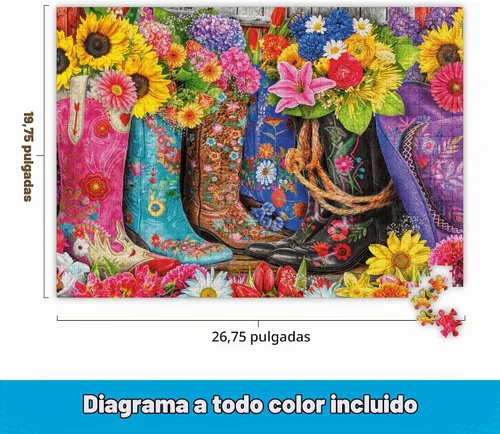 Vista 3 de Buffalo Games Lars Stewart Cowgirl Colors - Rompecabezas de 1000 piezas