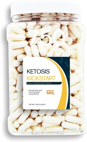 Vista 8 de Ketosis Kickstart - Sales de beta-hidroxibutirato de 250 CT para dieta cetogénica en un tarro de agarre cuadrado transparente