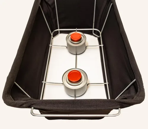 Vista 7 de The Original Patented' - Protector contra el viento para bufés, catering, cubierta para calentador de alimentos, poliéster ignífugo, lavable, Negro