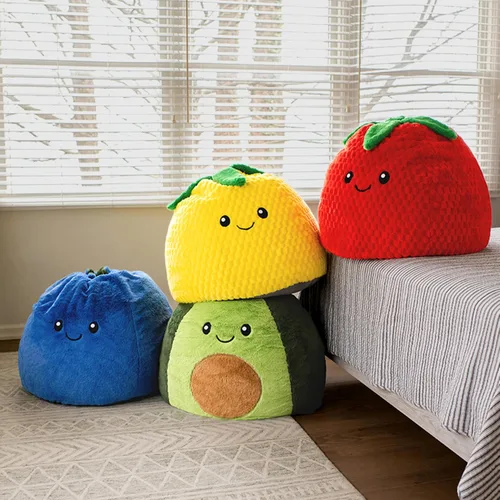 Vista 6 de Big Joe Avocado PlushiPals - Silla de puf súper suave para niños, ultra suave mezcla de poliéster y peluche, 2.5 pies recargable 2.5 feet