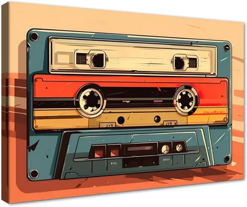 Vista 95 de Novatique Arte de Pared de Cinta de Casete Decoración de Sala de Música Póster Impreso Life Has No Rewind Casete Lienzo Arte de Pared Pósters