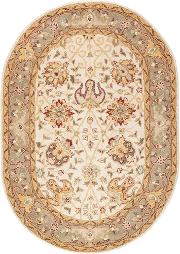 Vista 52 de SAFAVIEH Colección Antigüedades - Alfombra de 6' redonda, marrón y verde, hecha a mano, diseño oriental tradicional de lana, ideal para áreas
