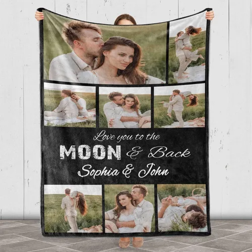 Vista 8 de Mantas de forro polar personalizadas para esposa con nombre de marido, el mejor regalo para tu compañero de vida con citas, regalos del día de San