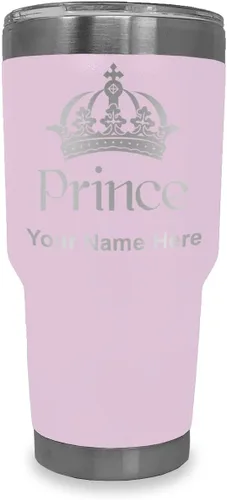 Vista 17 de LaserGram Vaso aislado al vacío de 20 onzas, Prince Crown, grabado personalizado incluido (negro)