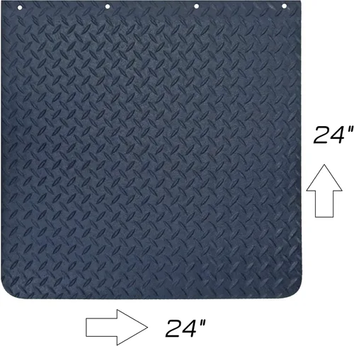 Vista 2 de Denco Diamond Plate - Juego de 2 solapas de barro de servicio extremo para semircamiones, 24 x 24 pulgadas
