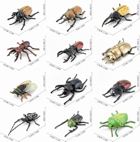 Vista 7 de Juego de juguetes de insectos para niños, 12 piezas de figuras de insectos educativos modelos de insectos