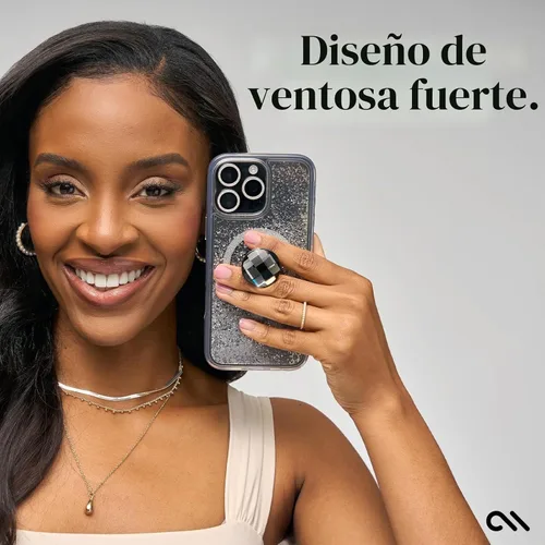 Vista 5 de Case-Mate Minis - Agarradera/Soporte para Celular - Cristal Negro