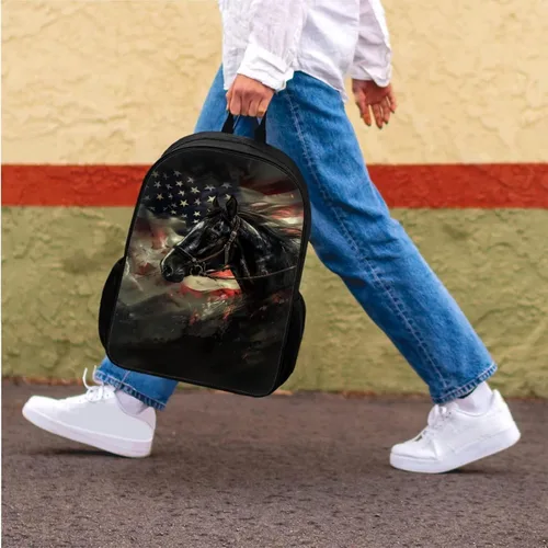Vista 3 de Rnyleeg Mochilas para niños, 3 en 1, juego de bolsas escolares con bolsa de almuerzo, estuche para lápices, tamaño único, mochila universitaria