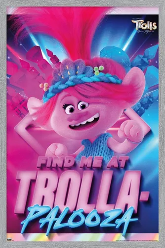 Vista 15 de Trends International Trolls: Band Together - Póster de pared de amapola, 22.4 pulgadas de largo x 14.7 pulgadas, versión enmarcada de madera