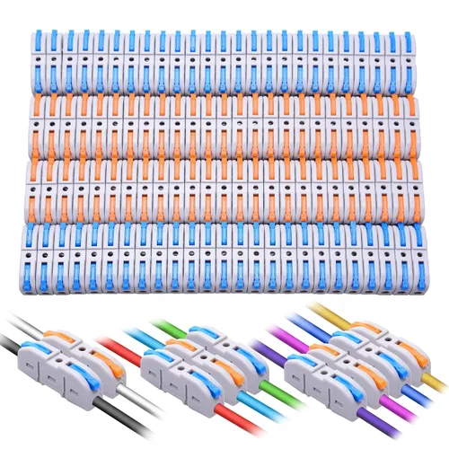 Vista 17 de Kit de conectores de palanca para cables eléctricos de conexión rápida, para terminales en línea compactos, 28-12 AWG, 1 entrada 1 salida (azul, 15)