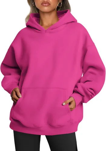 Vista 13 de Trendy Queen - Sudaderas extragrandes con capucha para mujer, suéteres de manga larga, sin botones, de vellón, de otoño, ropa de invierno