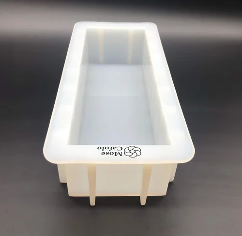 Vista 5 de Mose Cafolo Molde de silicona para jabón de pan, 10 pulgadas, rectángulo, blanco, herramienta para hacer remolinos hechos a mano