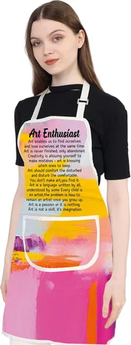 Vista 3 de JXGZSO Delantal de pintura para artistas, regalos para pintores, regalos para amantes de la pintura, regalo para estudiantes de arte, regalo