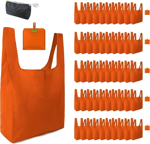 Vista 75 de BeeGreen Bolsas de comestibles reutilizables de Navidad con bolsa de almacenamiento con cremallera, paquete de 10 bolsas de compras reutilizables a