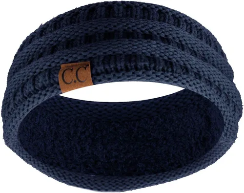 Vista 133 de C.C Cintillo elástico suave con punto trenzado para invierno, con forro mullido para el pelo, para calentar las orejas Negro