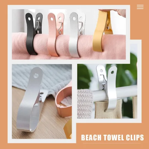 Vista 8 de Zerodeko Clips de alta resistencia, 2 clips para toallas de playa, resistentes al viento, abrazaderas de edredón de aleación de aluminio, clips
