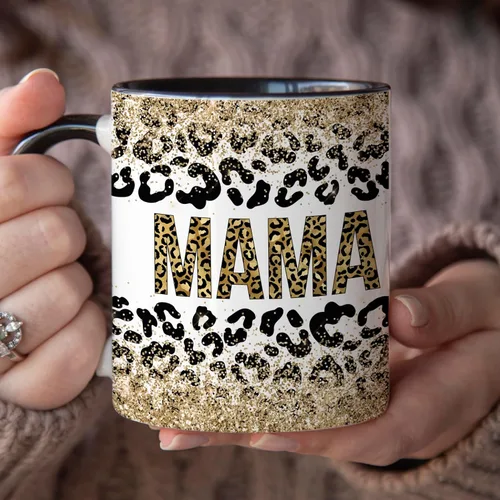 Vista 5 de YouNique Designs Taza para mamá, 11 onzas, taza de café única para el día de la madre de hija e hijo, impresión de leopardo, taza de café