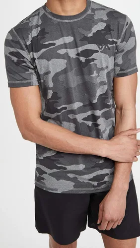 Vista 3 de RVCA Camiseta deportiva de manga corta con cuello redondo para hombre